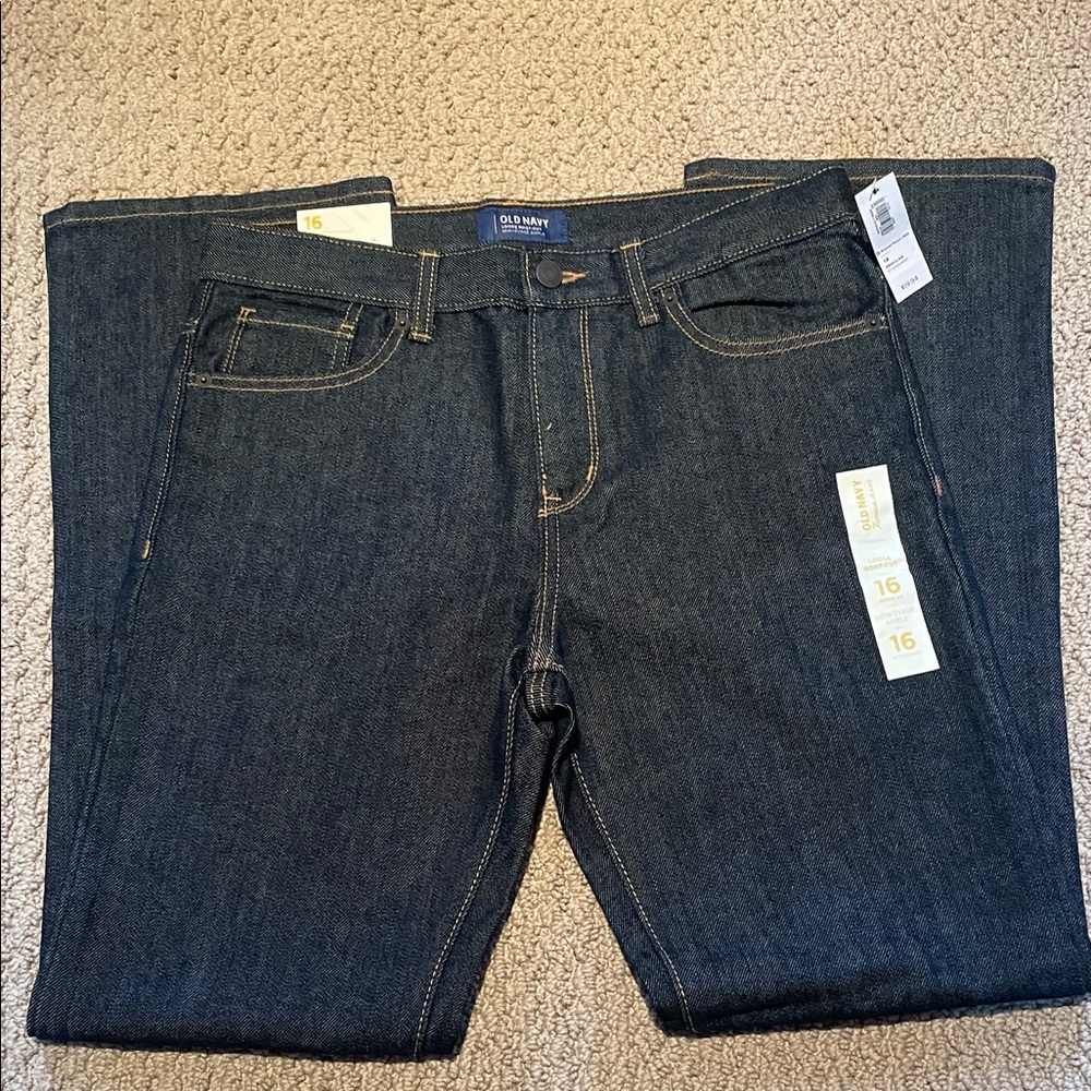 Old Navy Boys Indigo Loose Boot-Cut Jeans. Sz 16 regular. Brand new with tags.